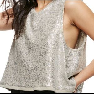 Free People Casual Fancy Metallic Tank top/ cami XS